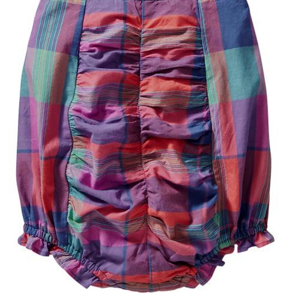 Old Navy plaid pucker front romper one piece NWT - Picture 2 of 2